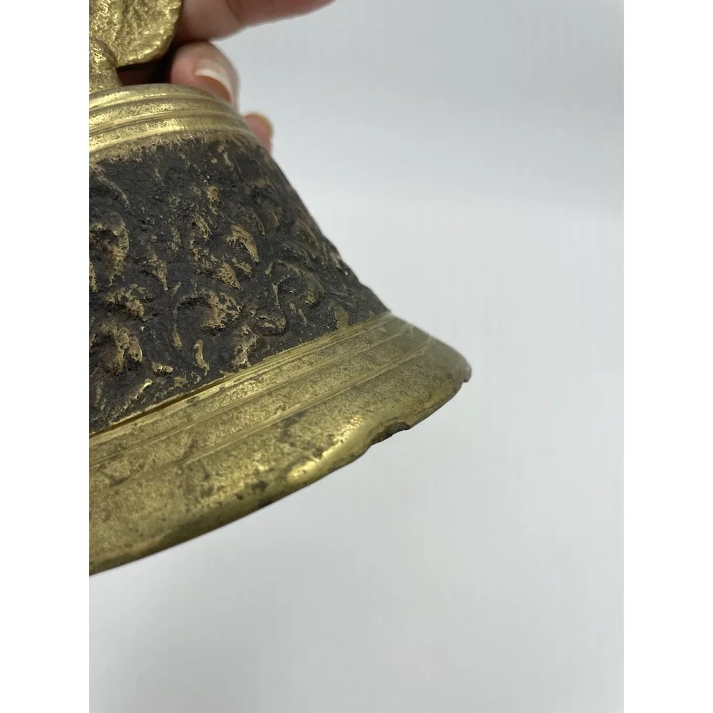 Vintage Brass Spanish Colonial Mission  Metal Handheld Bell Size Height 6